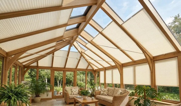 Image of blinds blocking conservatory heat